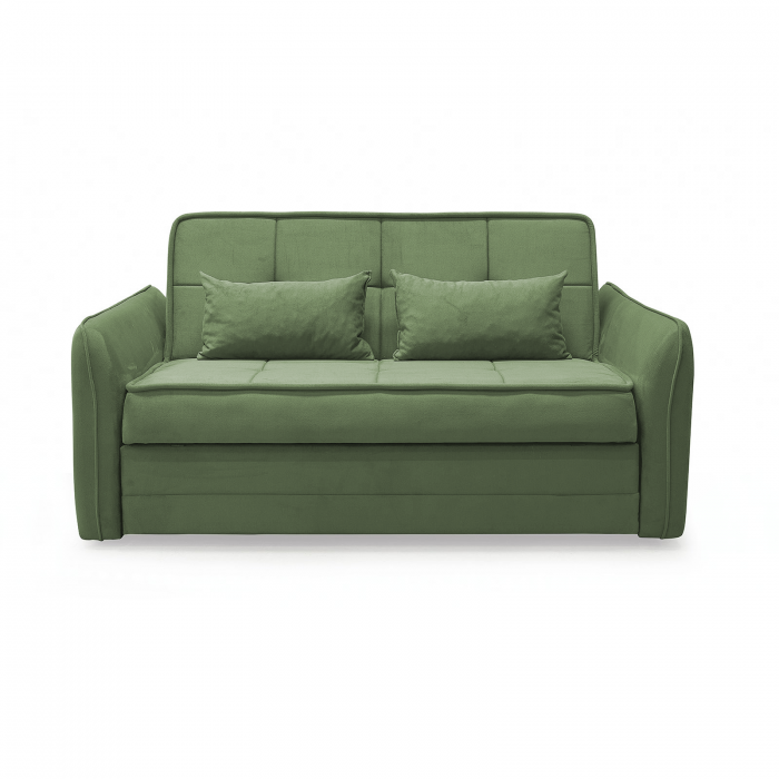 Canapea extensibila DREW C, 3 locuri, lada pentru depozitare, verde, 175x110x88 cm