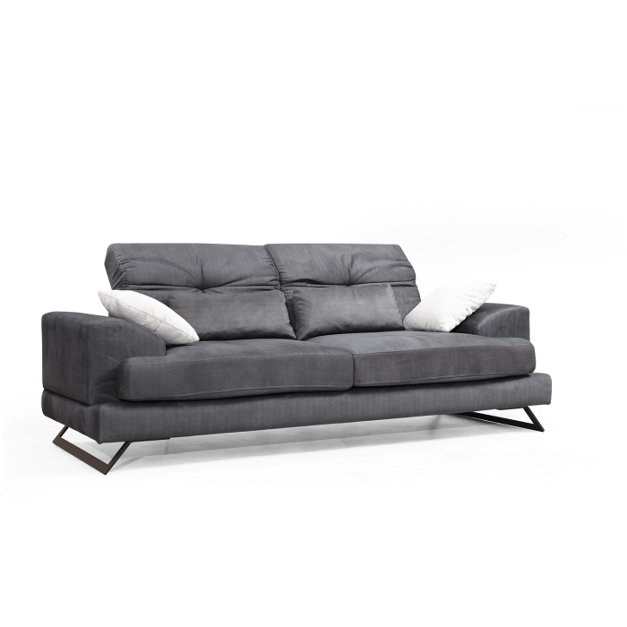 Canapea fixa FRIDO, 3 locuri, antracit, 225x92x79 cm