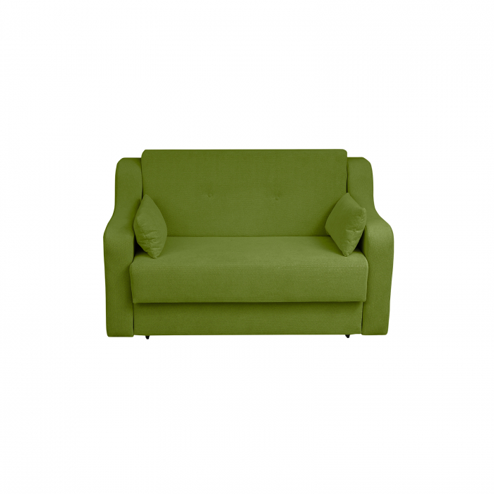 Canapea GINA II extensibila, 2 locuri, cu arcuri si lada depozitare, verde deschis, 155x100x95 cm