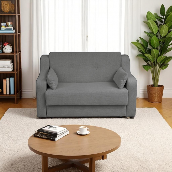 Canapea GINA II extensibila, 2 locuri, cu arcuri si lada depozitare, 155x100x95 cm - ExpoMob [5]