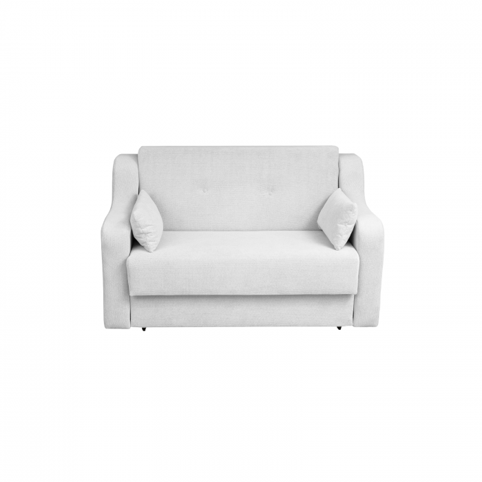 Canapea GINA II extensibila, 2 locuri, cu arcuri si lada depozitare, gri deschis, 155x100x95 cm