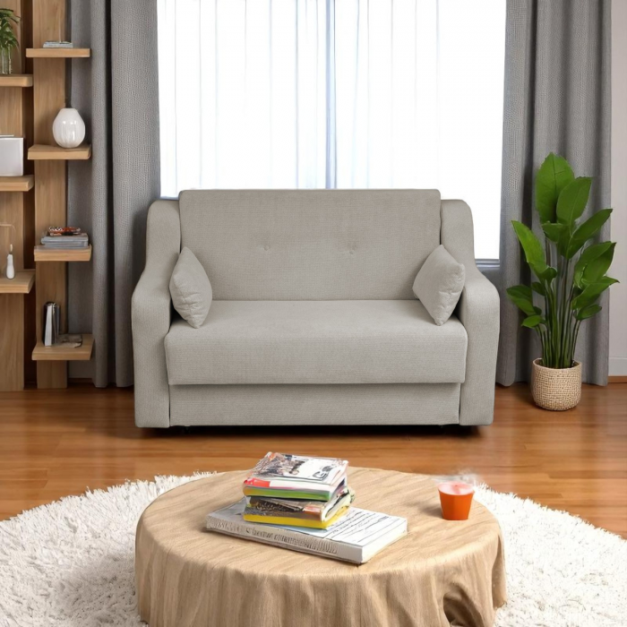 Canapea GINA II extensibila, 2 locuri, cu arcuri si lada depozitare, 155x100x95 cm - ExpoMob [5]