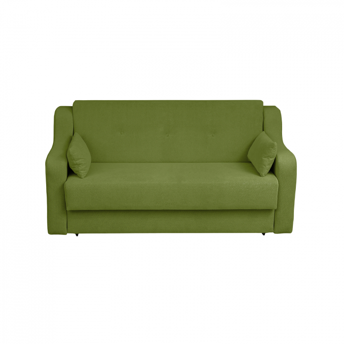 Canapea GINA XL II extensibila, 3 locuri, cu arcuri si lada depozitare, verde deschis, 190x100x95 cm