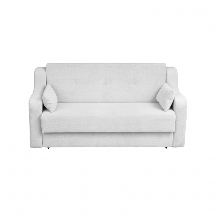 Canapea GINA XL II extensibila, 3 locuri, cu arcuri si lada depozitare, gri deschis, 190x100x95 cm