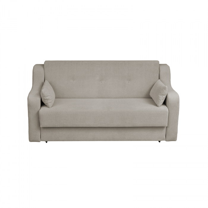 Canapea GINA XL II extensibila, 3 locuri, cu arcuri si lada depozitare, bej, 190x100x95 cm