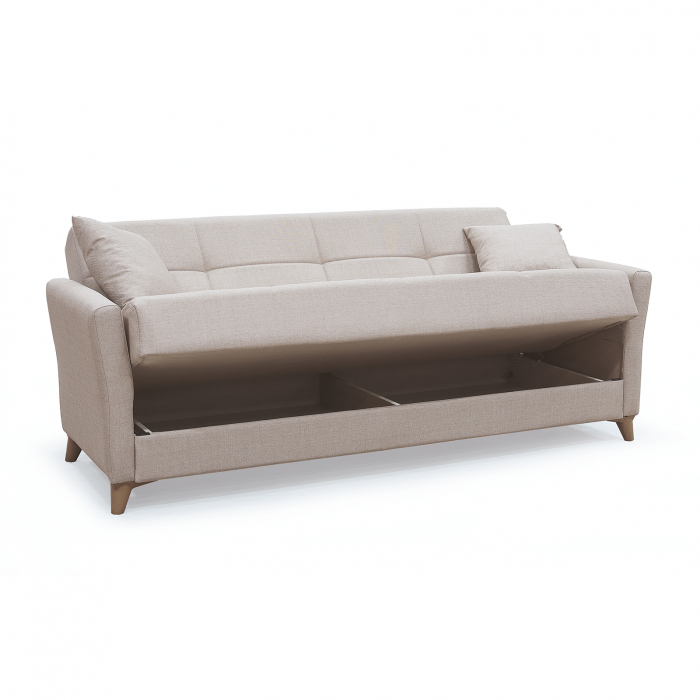 Canapea LOREN extensibila, 3 locuri, cu arcuri si lada depozitare, 203x85x85 cm - ExpoMob [3]