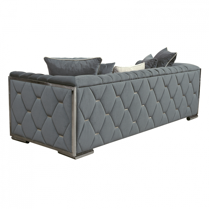 Canapea MAJESTY fixa, 3 locuri, cu arcuri, gri, 232x90x76 cm - ExpoMob [4]