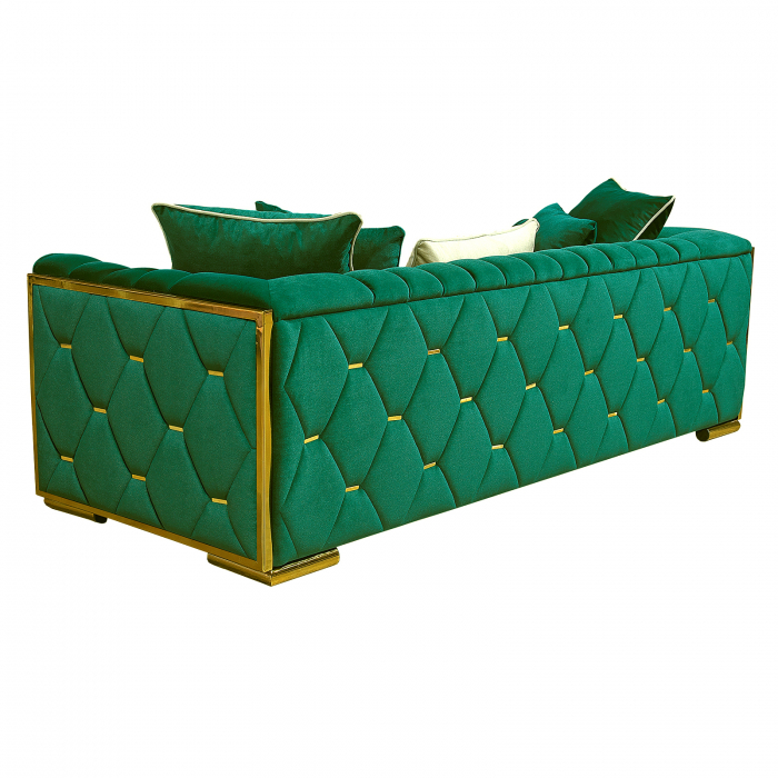 Canapea MAJESTY fixa, 3 locuri, cu arcuri, gri, 232x90x76 cm - ExpoMob [4]