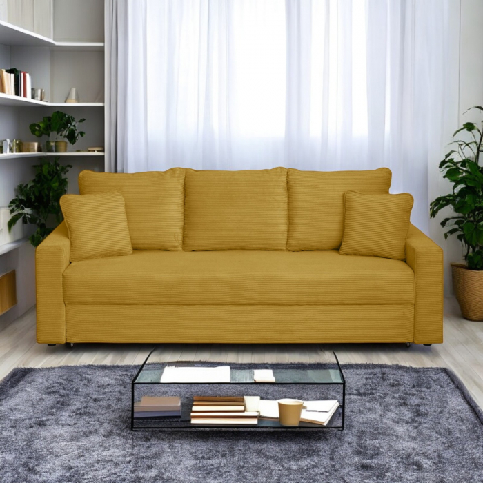 Canapea NICO II LUX extensibila, 3 locuri, cu arcuri si lada depozitare, 220x85x75 cm - ExpoMob [6]