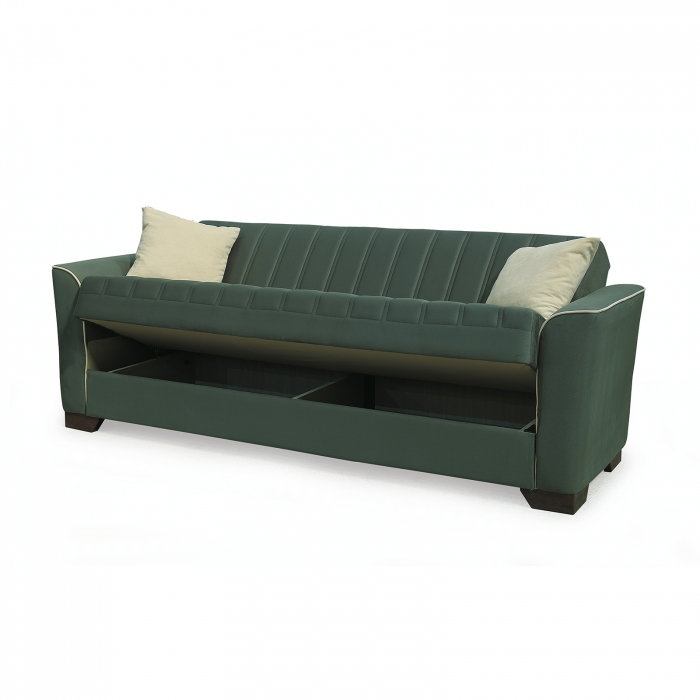 Canapea QUEEN extensibila, 3 locuri, cu arcuri si lada depozitare, 218x70x80 cm - ExpoMob [3]
