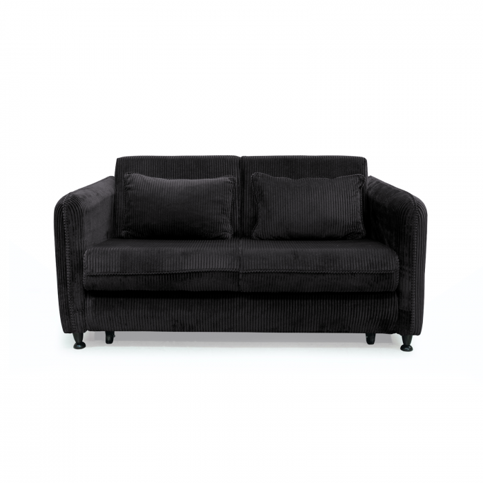 Canapea RAVIT extensibila, 3 locuri, cu arcuri si lada depozitare, antracit, 173x122x88 cm