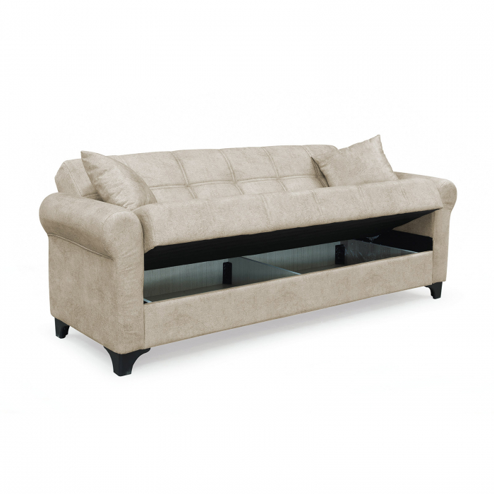 Canapea SALLY extensibila, 3 locuri, cu arcuri si lada depozitare, 215x80x83 cm - ExpoMob [3]