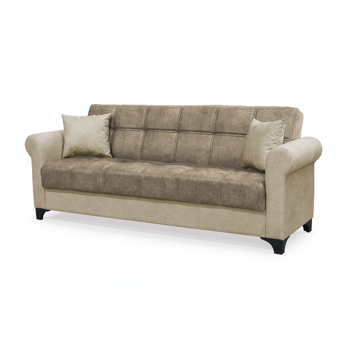 Canapea SALLY extensibila, 3 locuri, cu arcuri si lada depozitare, 215x80x83 cm - ExpoMob [2]