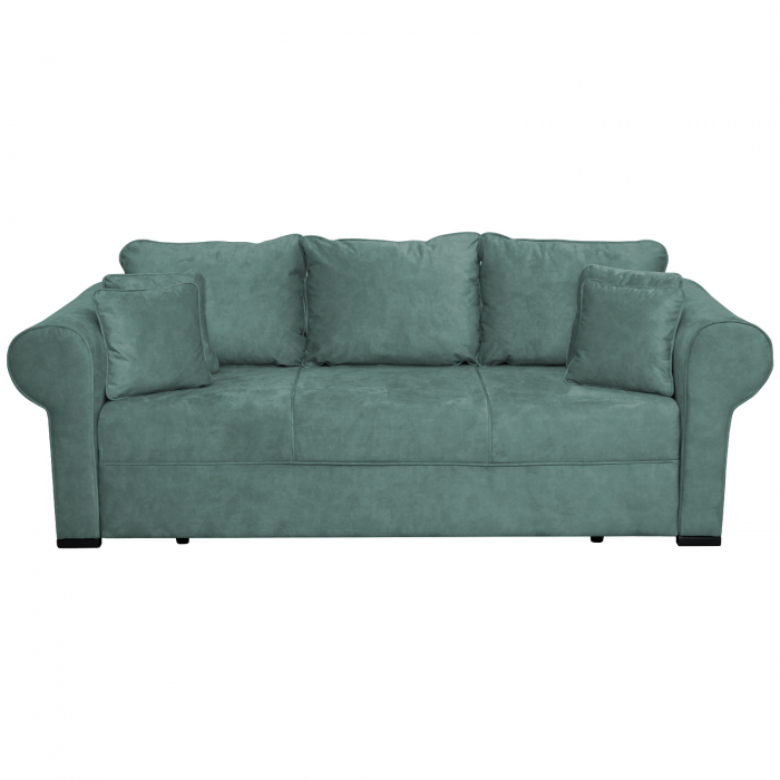 Canapea SEUL extensibila, 3 locuri, cu arcuri si lada depozitare, verde, 250x105x100 cm