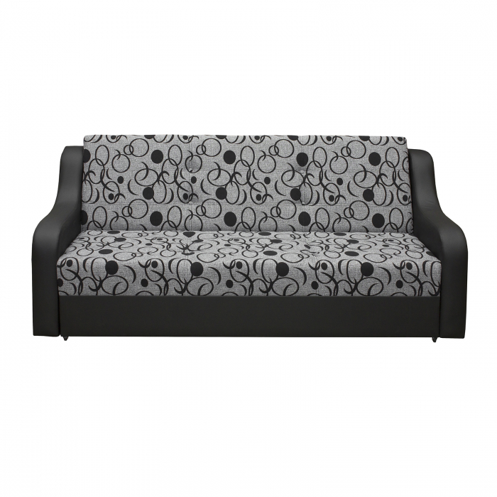 Canapea valy extensibila, 3 locuri, cu lada depozitare, wenge, 215x90x95 cm