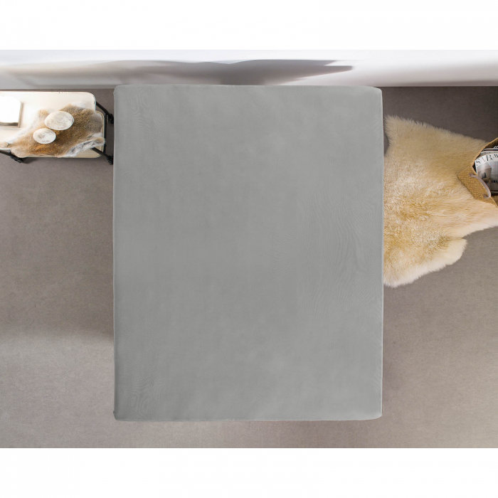 Cearsaf de pat dublu cu elastic Enkel, 140 x 200, gri - ExpoMob [4]