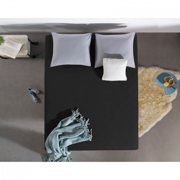 Cearsaf de pat dublu cu elastic Enkel, 140 x 200, negru - ExpoMob [3]