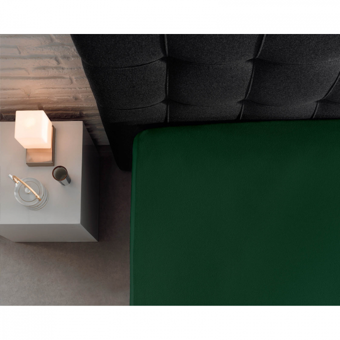 Cearsaf de pat dublu cu elastic Enkel, 190/200 x 200/220, verde - ExpoMob [8]