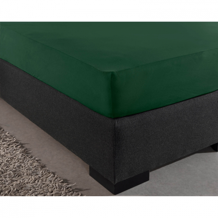Cearsaf de pat dublu cu elastic Enkel, 190/200 x 200/220, verde - ExpoMob [5]