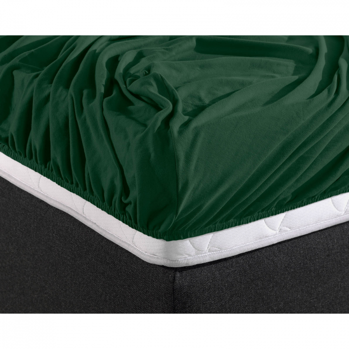 Cearsaf de pat dublu cu elastic Enkel, 190/200 x 200/220, verde - ExpoMob [6]