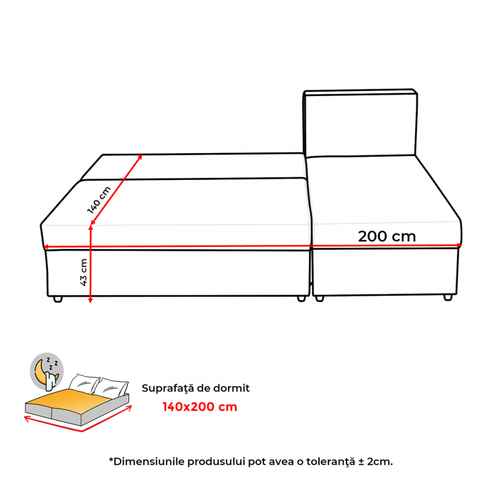 Coltar ANA extensibil, cu lada depozitare, colt interschimbabil, 200x140x83 cm [9]