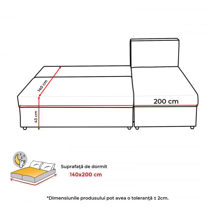 Coltar ANA LUX extensibil, cu lada depozitare, colt interschimbabil, 200x140x83 cm - ExpoMob [11]