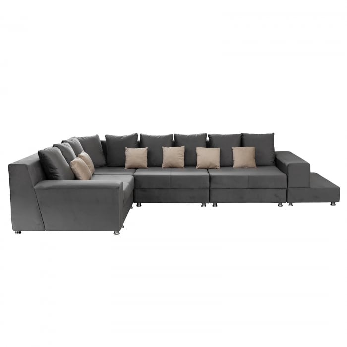 Coltar BIANCA modular, gri + crem, 250x390x80 cm