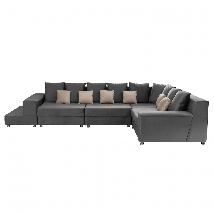 Coltar BIANCA modular, gri + crem, 250x390x80 cm