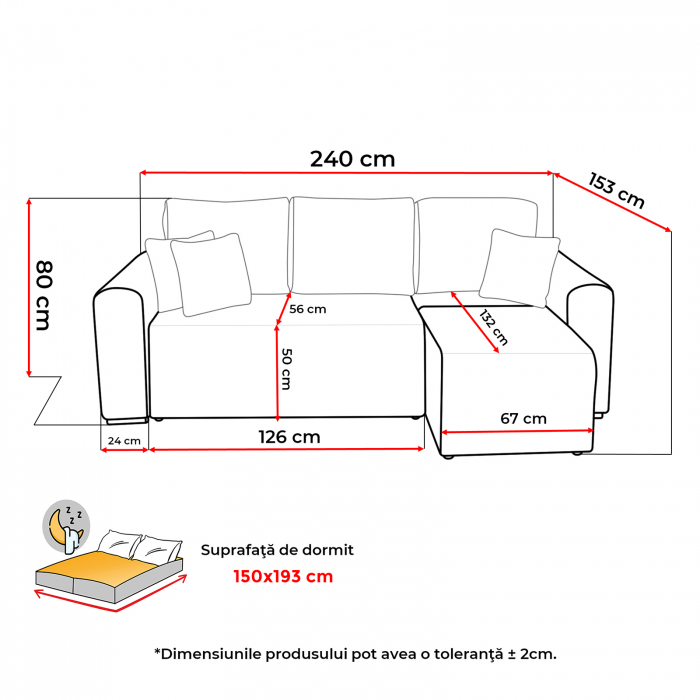 Coltar/Canapea BEGA extensibil, cu arcuri si lada depozitare, colt interschimbabil, 240x153x80 cm - ExpoMob [4]