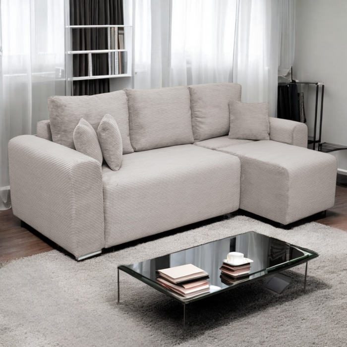 Coltar/Canapea BEGA extensibil, cu arcuri si lada depozitare, colt interschimbabil, 240x153x80 cm - ExpoMob [7]