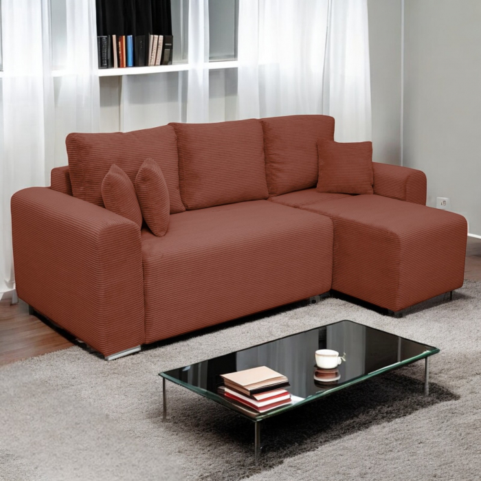 Coltar/Canapea BEGA extensibil, cu arcuri si lada depozitare, colt interschimbabil, 240x153x80 cm - ExpoMob [7]