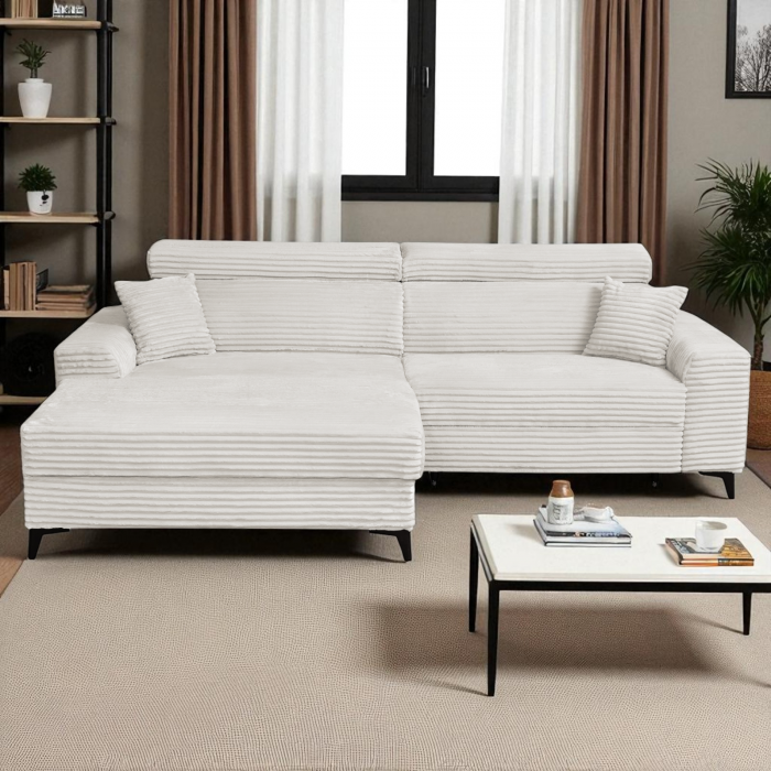 Coltar FLORIDA ONE T extensibil, cu arcuri si lada depozitare, 280x175x95 cm [13]