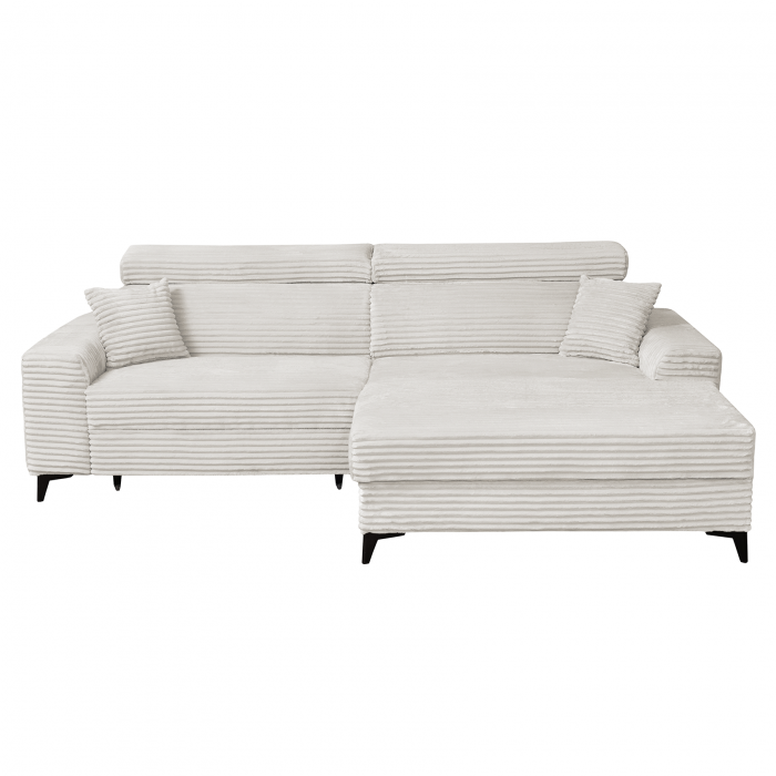 Coltar FLORIDA ONE T extensibil, cu arcuri si lada depozitare, colt dreapta, bej, 280x175x95 cm