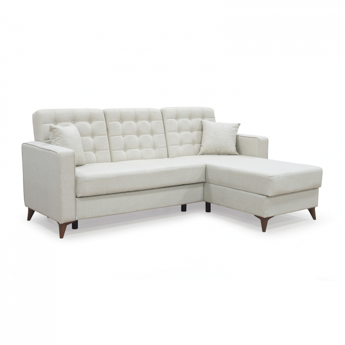Coltar LUCIANO extensibil, cu lada depozitare, colt interschimbabil, gri, 230x145x80 cm - Expomob [2]