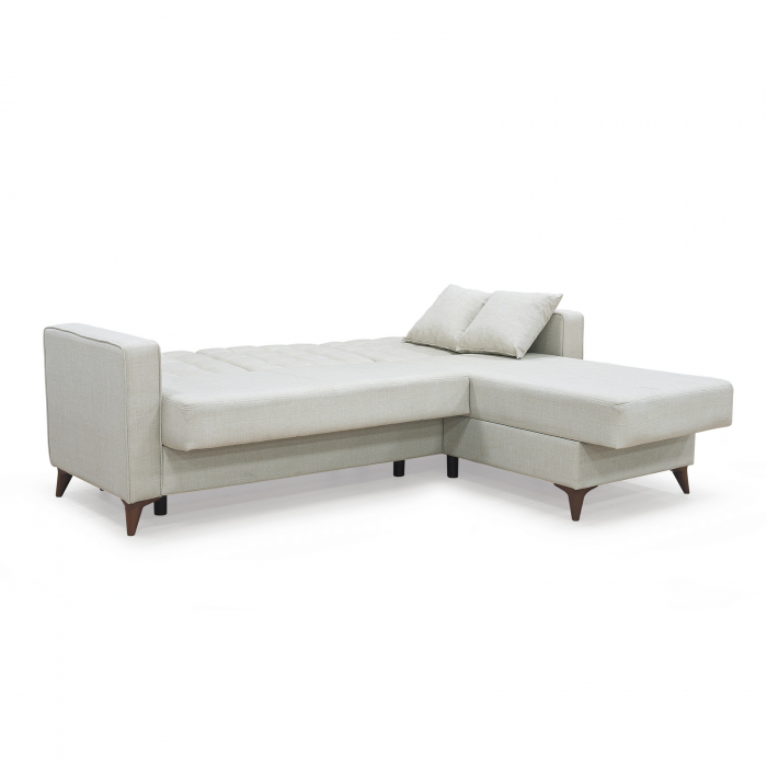 Coltar LUCIANO extensibil, cu lada depozitare, colt interschimbabil, gri, 230x145x80 cm - Expomob [4]