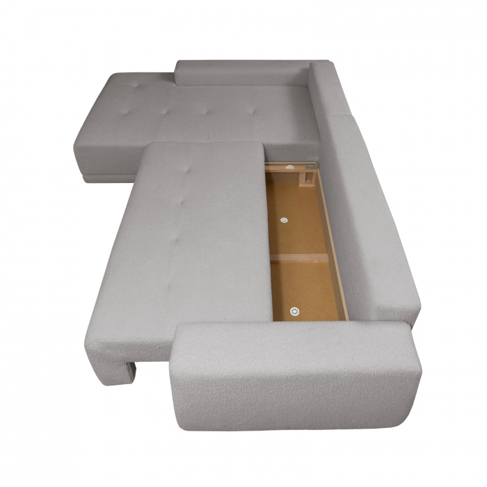 Coltar MARIBO BUCLE extensibil, cu arcuri si lada depozitare, 280x204x92 cm - ExpoMob [5]