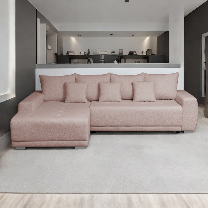 Coltar MARIBO BUCLE extensibil, cu arcuri si lada depozitare, 280x204x92 cm - ExpoMob [7]