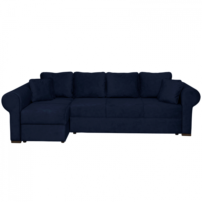 Coltar SEUL XL extensibil, cu arcuri si lada depozitare, colt dreapta, verde, 290x145x95 cm