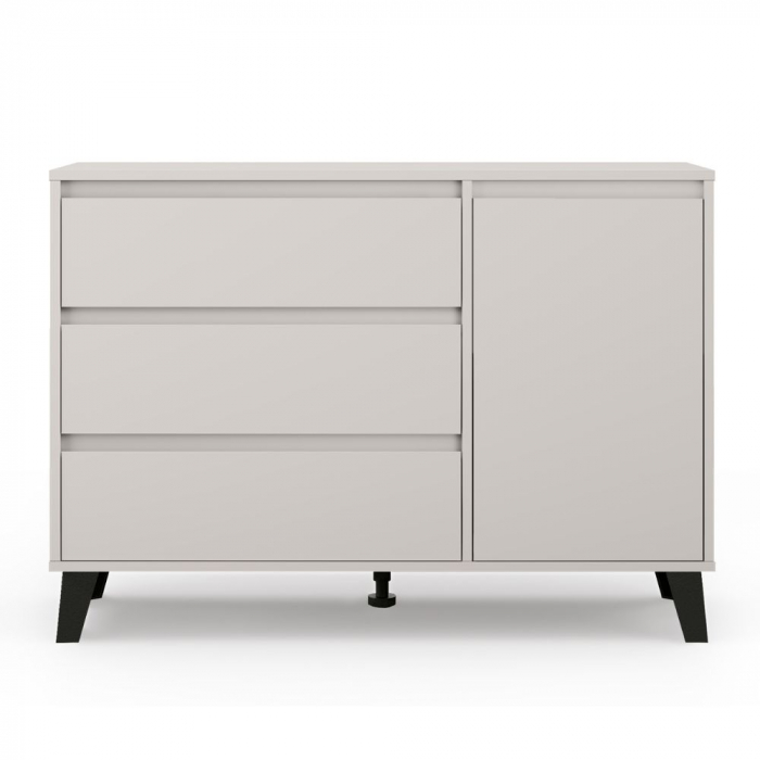Comoda BORG, 1 usa, 3 sertare, casmir, 110x38,8x78,4 cm