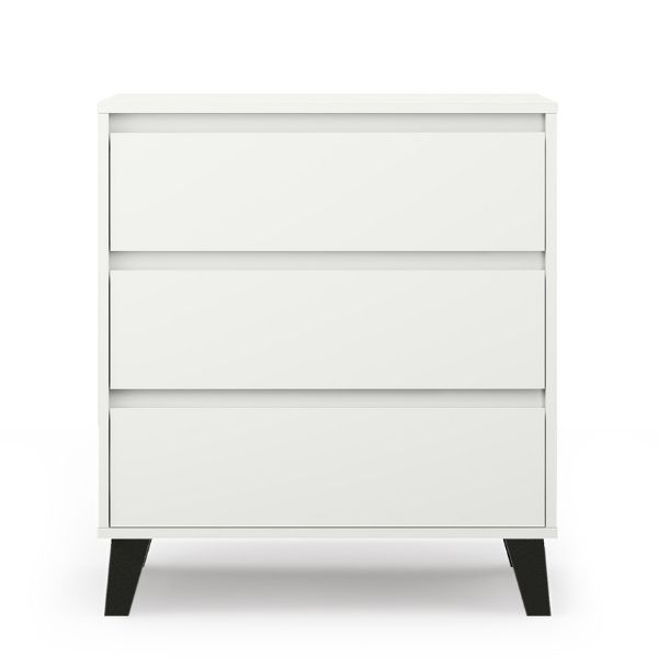 Comoda BORG, 3 sertare, alb, 70x38,8x78,4 cm