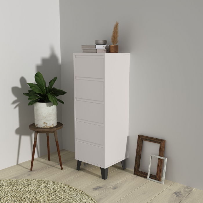Comoda BORG, 5 sertare, casmir, 40x38,8x120,4 cm [5]