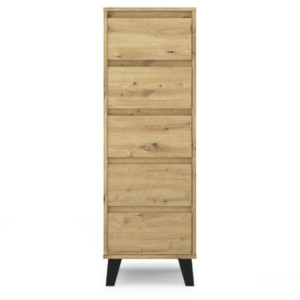 Comoda BORG, 5 sertare, stejar artisan, 40x38,8x120,4 cm