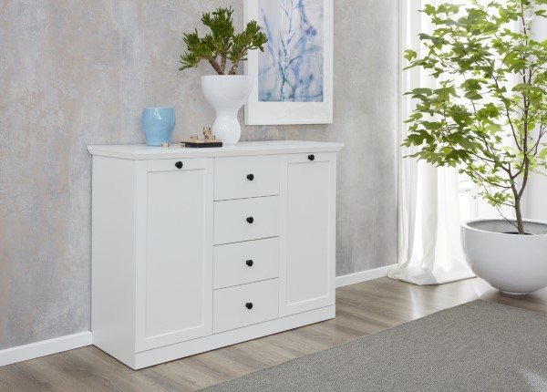 Comoda BRANDSON, 2 usi, 4 sertare, alb, 119x41x88 cm [3]