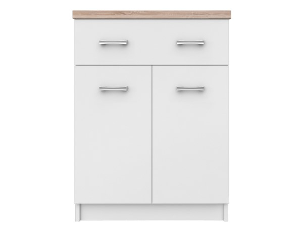 Comoda TOP MIX, 2 usi, 1 sertar, alb, 60x33x85 cm