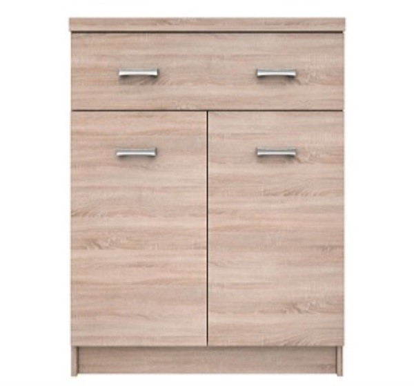 Comoda TOP MIX, 2 usi, 1 sertar, stejar sonoma, 60x33x85 cm