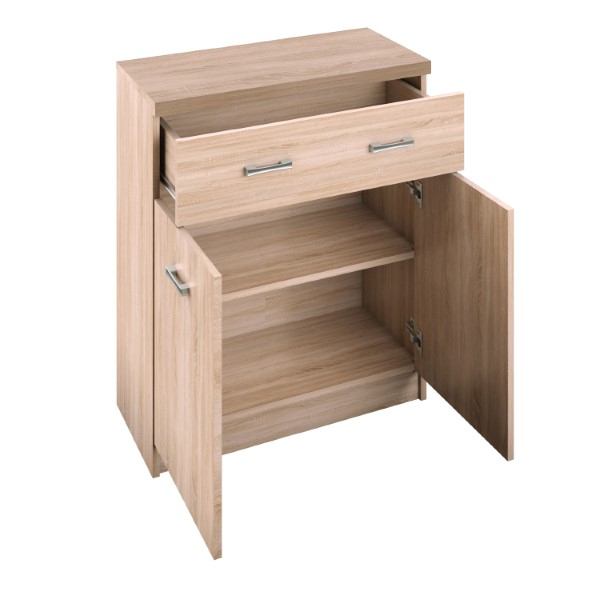 Comoda TOP MIX, 2 usi, 1 sertar, stejar sonoma, 60x33x85 cm [3]