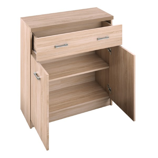 Comoda TOP MIX, 2 usi, 1 sertar, stejar sonoma, 80x33x85 cm [2]