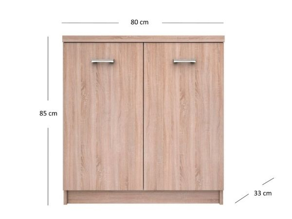 Comoda TOP MIX, 2 usi, stejar sonoma, 80x33x85 cm [4]
