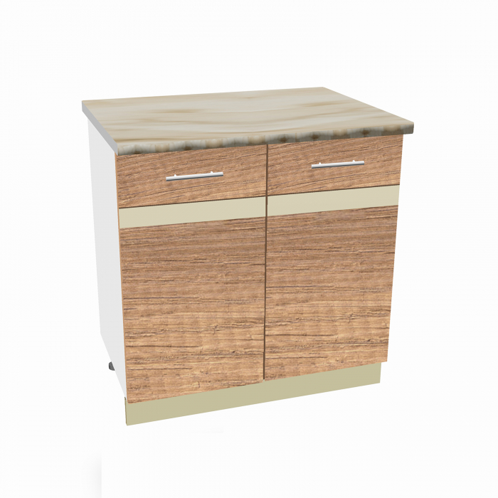 Corp Inferior 80 Cu 2 Usi Yasmin Corp Sonoma Inchis Front Stejar Petra + Vanilie 80X50X80 Cm