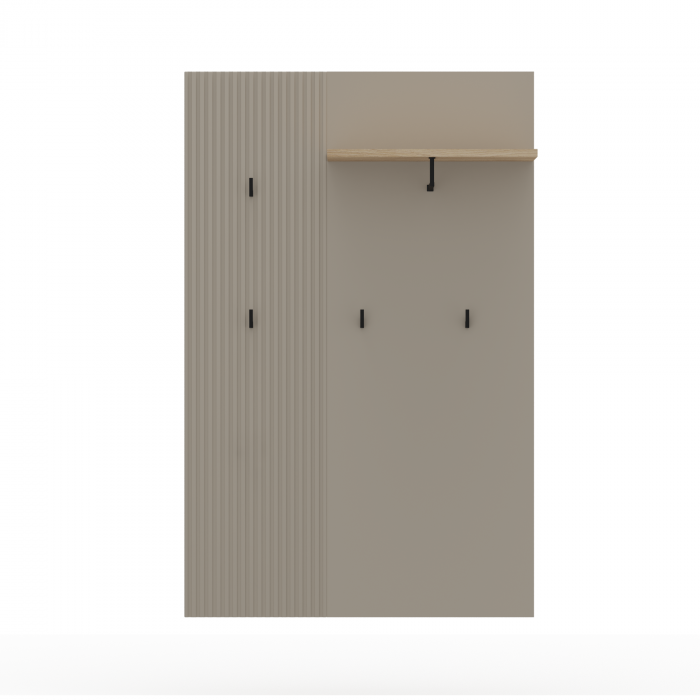 Cuier DOMINICA, taupe + stejar silverjack, 85x26x133 cm